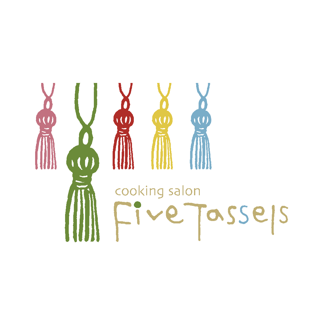 「Five Tassels」クッキングサロン　ロゴデザインFive Tassels  logo design / calligraphy