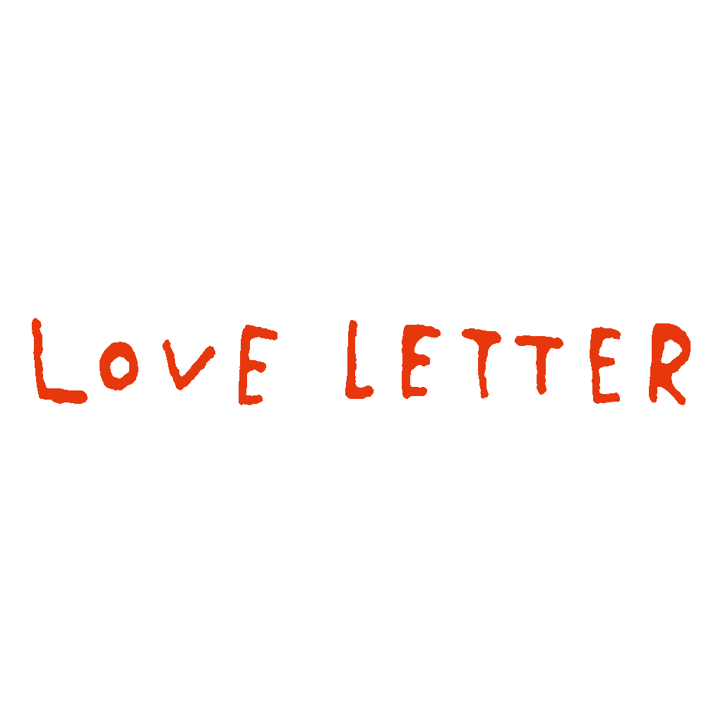 「LOVE LETTER」書籍タイトル　手描き文字　LOVE LETTER　Title of the book calligraphy